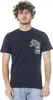Elegantes Herren T-Shirt Blau mit Rundhals und Print-Design Produktbild-Vorschau 3