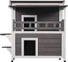 Katzenhaus Katzenhöhle Katzen Hütte Holz Outdoor 2-stöckig Produktbild-Vorschau 9