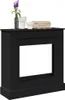 A black fireplace surround with decorative items on top. Náhled obrázku produktu