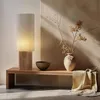 Japandi Stehleuchte Holz mit Leinenschirm 90cm Lamel Produktbild-Vorschau 9