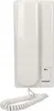 A white intercom unit with a coiled cord attached. Náhled obrázku produktu