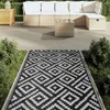 vidaXL Dywanik zewnętrzny ARAKIL biało-czarny 120x180 cm PP Podgląd zdjęcia produktu 3