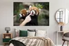 MuchoWow® Poster Panda - Hand - Rot 180x120 cm - Fotoplakat Produktbild-Vorschau 4