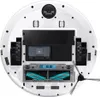 Underside view of a white robot vacuum cleaner, showing its brushes, wheels, and dustbin. Náhled obrázku produktu