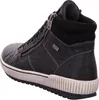 A black high-top sneaker with a zipper on the side, shown from a side angle against a white background. Voir les images du produit