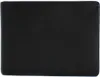 A black leather wallet is shown closed and lying flat against a white background. Produktbild-Vorschau