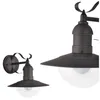 Two views of a black outdoor wall light are shown against a white background. The larger view on the right is a close-up of the light fixture, while the smaller view on the left shows the entire fixture mounted on a wall. Anteprima dell’immagine prodotto