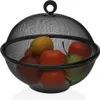 Fruttiera Versa nera con coperchio in acciaio metallico (28 Anteprima dell’immagine prodotto 2