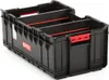 A black plastic tool box with red accents, shown from a slightly elevated side angle. Náhled obrázku produktu