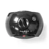 A close-up studio shot of a black ceramic heater with a dial control and a red indicator light. Produktbild-Vorschau