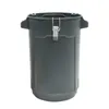 A gray plastic bucket with a metal latch on a white background. Podgląd zdjęcia produktu