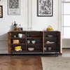 AIORBER Sideboard, gewelltes 3D-Design Eiche Maserung, Produktbild-Vorschau 6