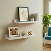 Nástenná polica Relaxdays, VxŠxH: 5 x 60 x 15 cm, orechové Náhľad obrázku produktu 3