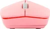 A close-up, front view of a pink wireless computer mouse. Náhľad obrázku produktu