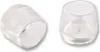 Two clear, cylindrical caps shown from different angles on a white background. Produktbild-Vorschau