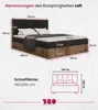 Diagrams and measurements of a box spring bed. Produktbild-Vorschau