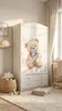 Armadio per bambini grande, bianco, con cassetti e asta Anteprima dell’immagine prodotto 4