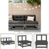 The Living Store Garten-Mittelsofas 2 Stk. Grau Massivholz Produktbild-Vorschau 1
