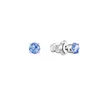 Two silver stud earrings with blue gemstones are shown against a white background. Produktbild-Vorschau