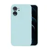 A light blue phone case is shown from the back, with the phone screen visible on the right side. Produktbild-Vorschau