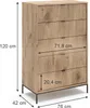 Komoda Vicco Eliza Viking Oak 76 x 120 cm z 5 szufladami, Podgląd zdjęcia produktu 7