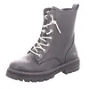 A single black lace-up boot is shown against a white background. Voir les images du produit