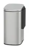 A silver trash can with a black attachment on the side, shown against a white background. Náhľad obrázku produktu