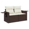 vidaXL 4-tlg. Garten-Sofagarnitur mit Kissen Braun Poly Produktbild-Vorschau 6