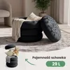 Pufa otwierana ze schowkiem welurowa 42 cm SNUGGO Czarna Podgląd zdjęcia produktu 8
