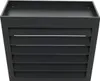 A dark grey metal cover for an air conditioner or heat pump, viewed from a slightly elevated front-on angle. Anteprima dell’immagine prodotto