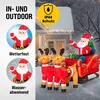 MONZANA® Aufblasbarer Weihnachtsmann mit Schlitten LED Produktbild-Vorschau 4