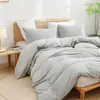 Bettwäsche-Set Baumwolle Hellgrau 220x240cm 3-teilig mit Produktbild-Vorschau 4