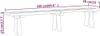 A diagram showing the dimensions of a wooden bench. Produktbild-Vorschau