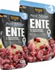 Two bags of dog food are shown, with a close-up view of the ingredients. Voir les images du produit
