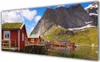Acrylglasbilder 125x50 Wandbild Druck Häuser See Gebirge Produktbild-Vorschau 1