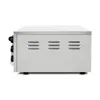 A side view of a stainless steel pizza oven against a white background. Produktbild-Vorschau