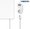 A white infrared heating panel with a digital thermostat and plug. Anteprima dell’immagine prodotto