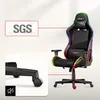 A gaming chair with RGB lighting and callouts for features. Náhľad obrázku produktu