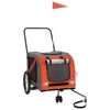 vidaXL Fahrradanhänger Hunde Orange und Grau Oxford-Gewebe Produktbild-Vorschau 1
