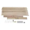 A disassembled wooden arch stand kit with hardware. Náhled obrázku produktu