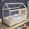 MODFU Lit Enfant 90x200 cm - Lit Cabane avec Barrières de Voir les images du produit 1