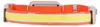 A close-up, side view of a headlamp with an orange strap and a bright LED light. Náhľad obrázku produktu