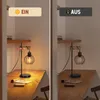 ZMH Tischlampe Schwarz Holz Tischleuchte Vintage Produktbild-Vorschau 4