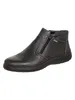 A black leather boot with a zipper on a white background. Anteprima dell’immagine prodotto