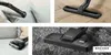 A collage of four images showing different vacuum cleaner attachments and their use on various surfaces. Podgląd zdjęcia produktu