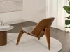 Fauteuil design DAHL - beige foncé / noyer Voir les images du produit 4