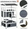 Kočičí domek PawHut, 4 patra, kočičí vila, venkovní bouda Náhled obrázku produktu 6