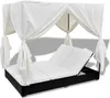 vidaXL Outdoor-Loungebett mit Vorhang Poly Rattan Schwarz Produktbild-Vorschau 6