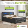 Juskys Boxspringbett Leona Samt 180x200 cm in Grau – mit Produktbild-Vorschau 6