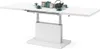 A white coffee table with decorative items on top, set against a white background. Produktbild-Vorschau